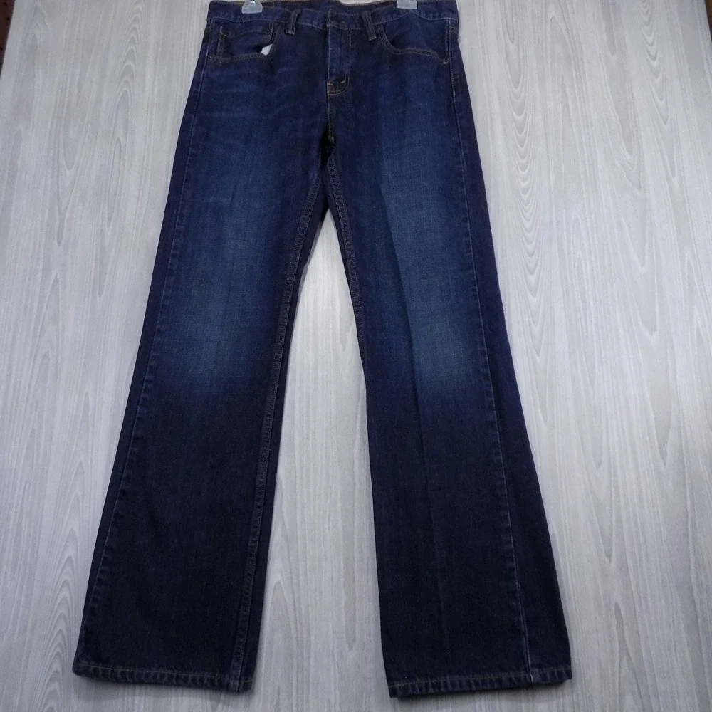 Levi's 527 Slim Bootcut Jeans Mens 34x32 (Fits 36X32) Dark Wash Blue Denim EUC